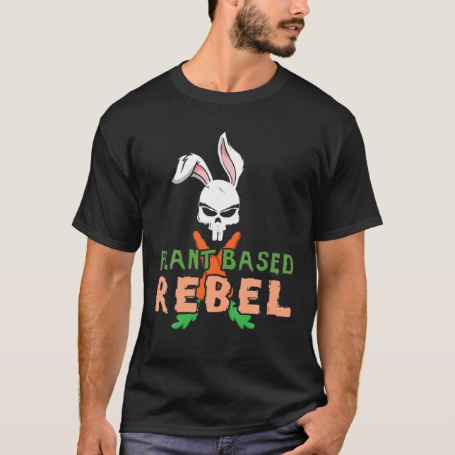 T-shirt Plante Basé Rabbit Pâques, Bunny Head Rebel Pâques (Devant)