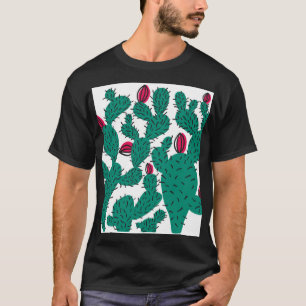 T-shirt Plante Cactus, motif vintage vert sans couture.