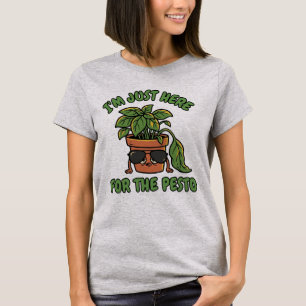T-shirt Plante de Basilic Drôle Amateur de Pesto - Ici pou