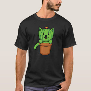 T-shirt Plante De Cactus De Chat Mignon Jardinage De Chat