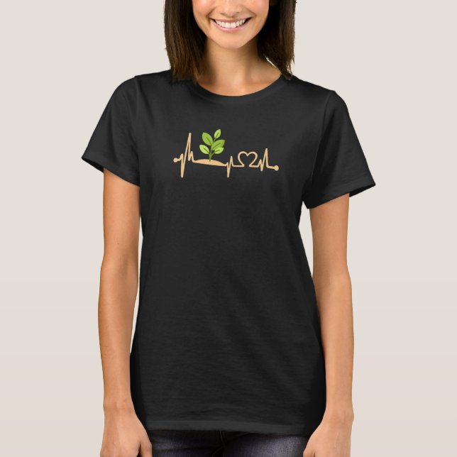 T-shirt plante de nourriture complète base hearbeat fier v (Devant)