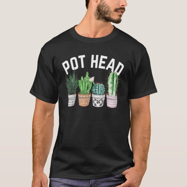T-shirt Plante de tête de pot Cactus succulent pour femmes (Devant)