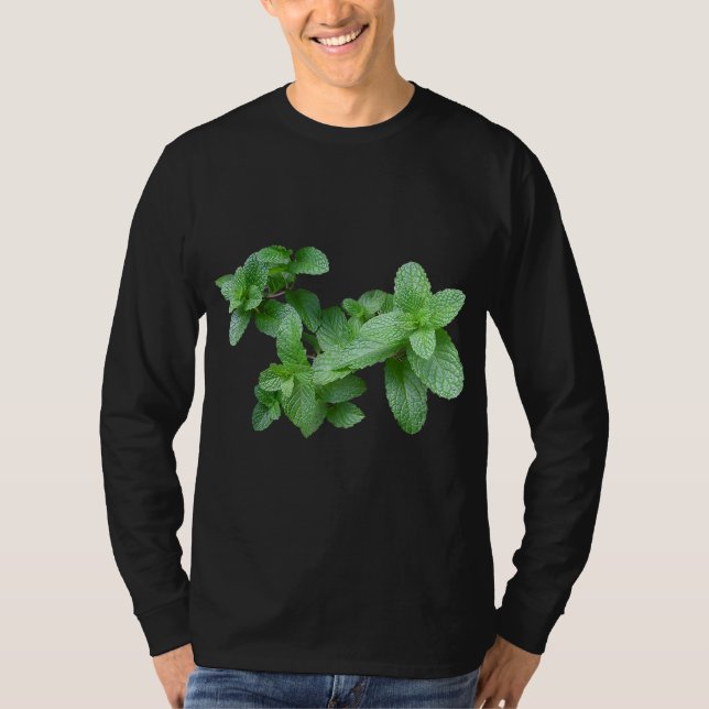 T-shirt Plante d'herbe de jardin Feuille Mint (Devant)