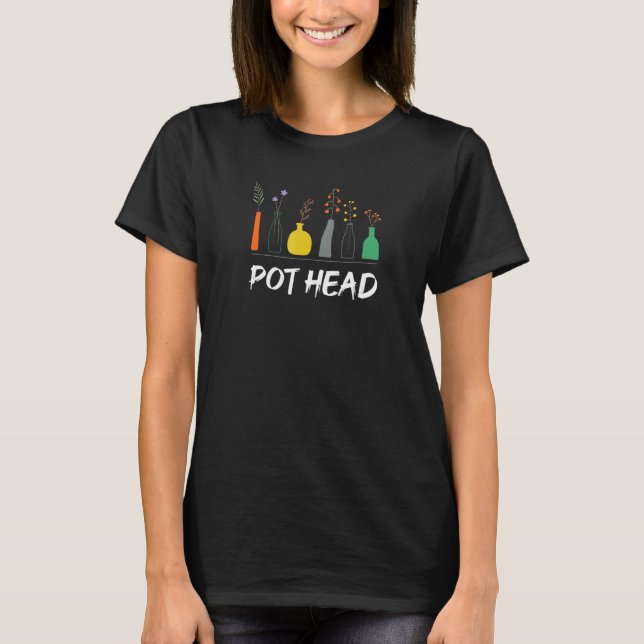 T-shirt Plante Drôle Et Pot De Tête De Jardinier Succulent (Devant)