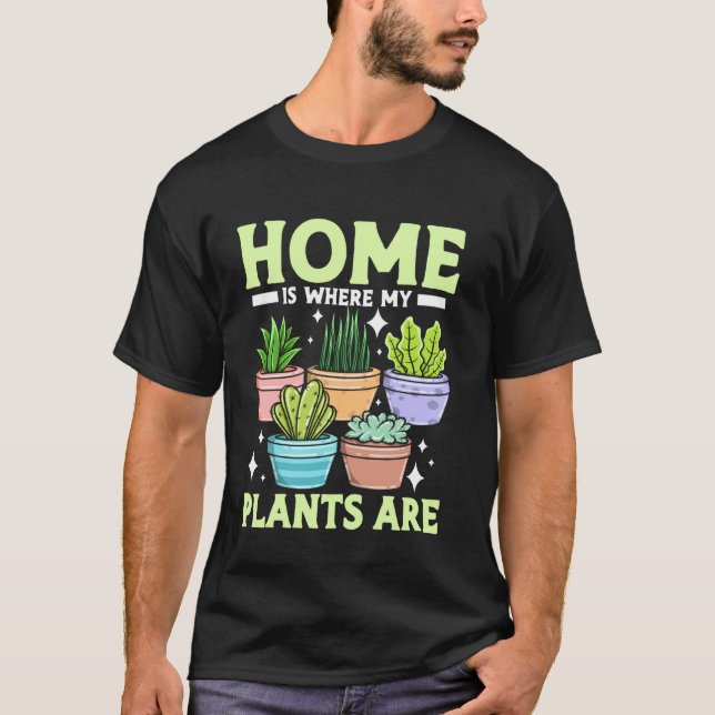T-shirt Plante en pot de jardinage Cactus Succulente La ma (Devant)