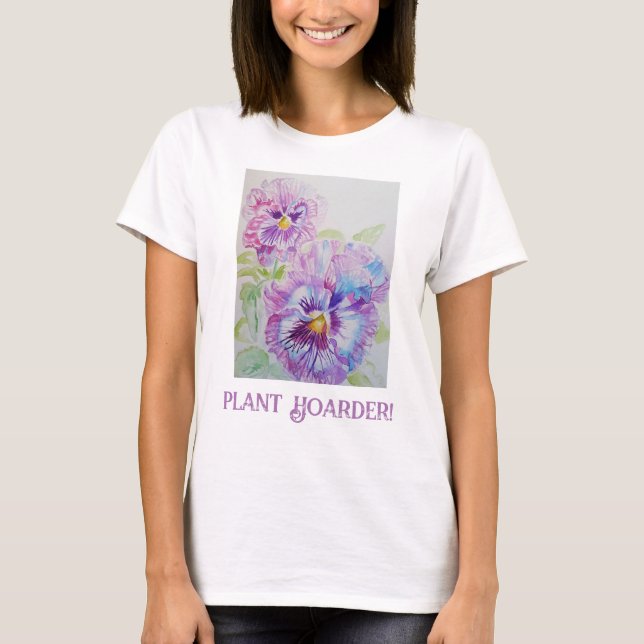 T-shirt Plante Hoarder Funny Gardener's Watercolor Viola (Devant)