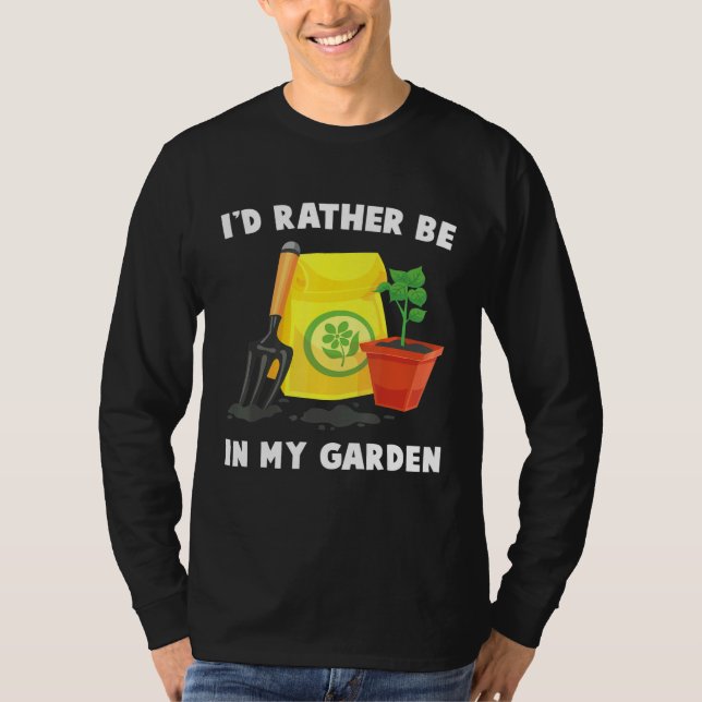 T-shirt Plante - Je Préfère Être Dans Mon Jardin - Gardene (Devant)