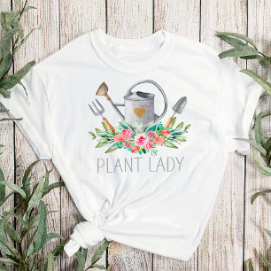 T-shirt Plante Lady Boho Aquarelle Gardener Humour Chic