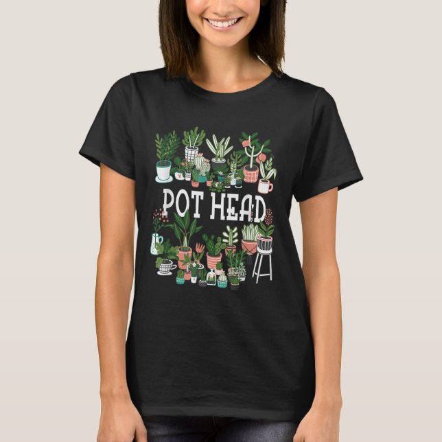 T-shirt Plante Lover Et Gardener_ Pot Tête Succulente Cour (Devant)