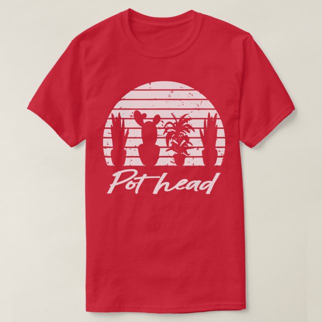 T-shirt Plante Lover Pot Head Garding (Design devant)