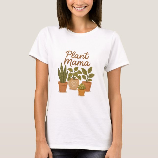 T-shirt Plante Mama - Illustration de l'usine domestique d (Devant)