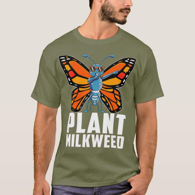 T-shirt Plante Milkweed T Chemise Dabbing Monarch Papillon (Devant)