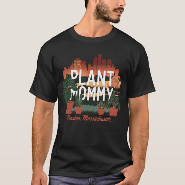 T-shirt Plante Mommy Boston City Massachusetts USA (Devant)