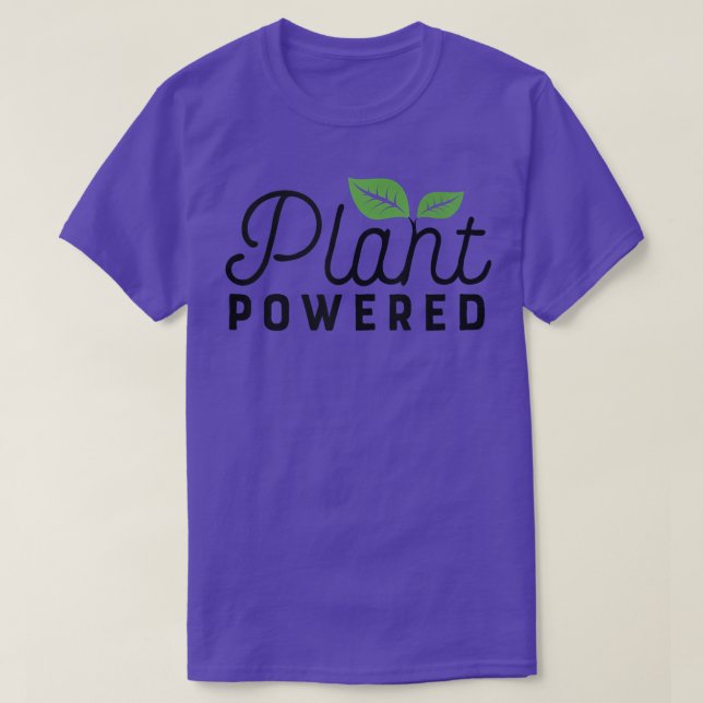 T-shirt Plante Powered Funny Gym Workout Vegetarian Vegan  (Design devant)