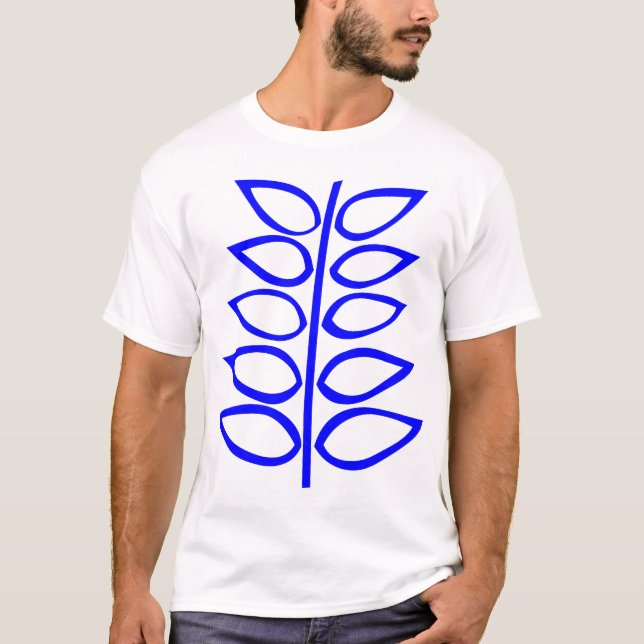 T-shirt Plante rétro - Bleu (Devant)