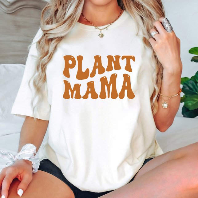 T-shirt Plante super Mama blanc Anniversaire Jardin biolog (Groovy Plant Mama white Birthday Organic Gardening T-Shirt)