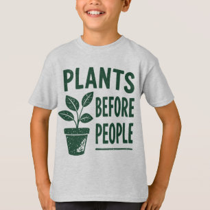 T-shirt Plantes amusantes avant les gens Art de tampon à e