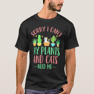 T-shirt Plantes Chat Cactus Jardinier