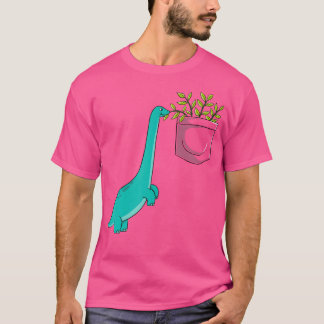 T-shirt Plantes Dinosaures Cute Dans Pocket Dinosa Poche D
