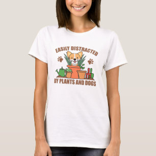 T-shirt Plantes Et Chiens Corgi Drôle Dans La Fleur Du Jar