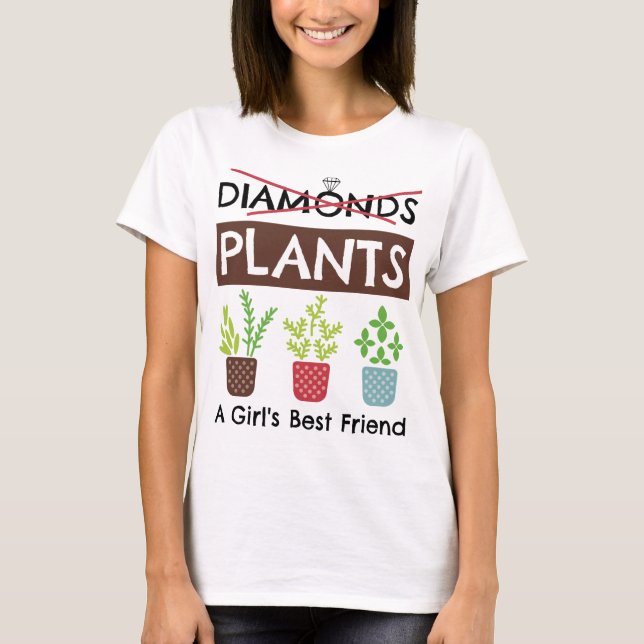 T-shirt Plantes - Le meilleur ami d'une fille Drôle Garden (Devant)