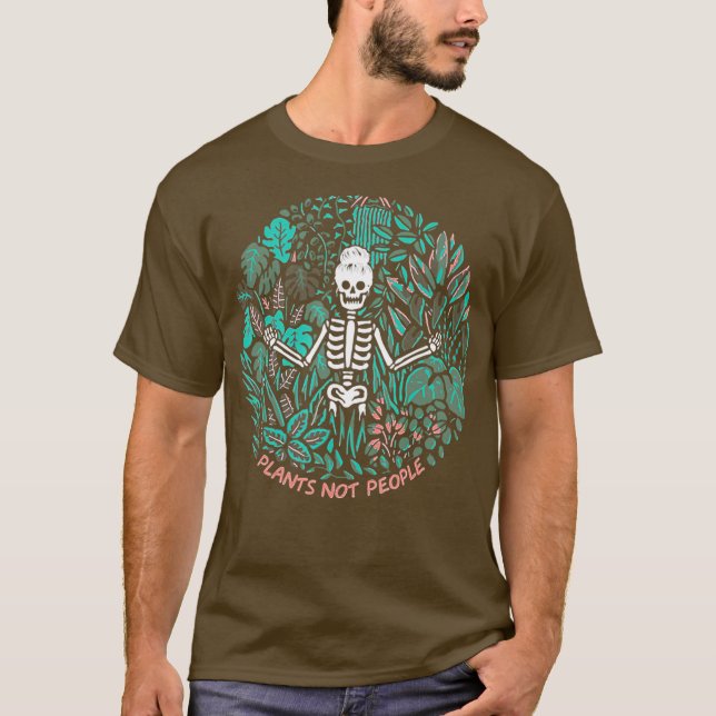 T-shirt Plantes pas gens squelette (Devant)