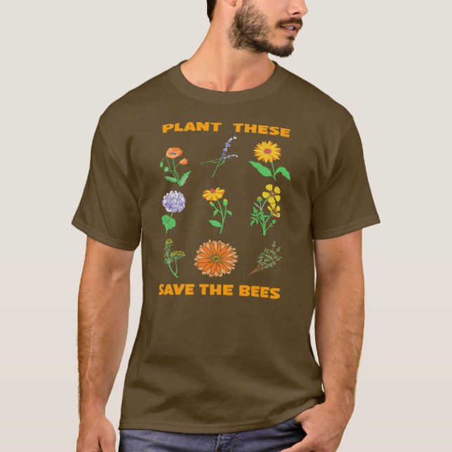 T-shirt Plantes Qui Sauvent Les Abeilles Abeilles Abeille  (Devant)