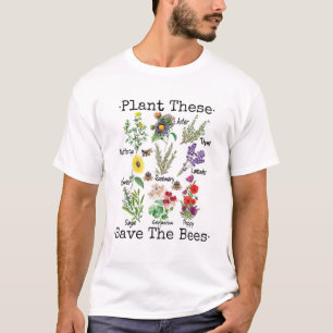 T-shirt Plantes Qui Sauvent Les Abeilles Femmes Fleurs Jau