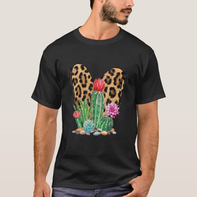 T-shirt Plantes Succulentes Cactus  Impression Léopard Jar (Devant)