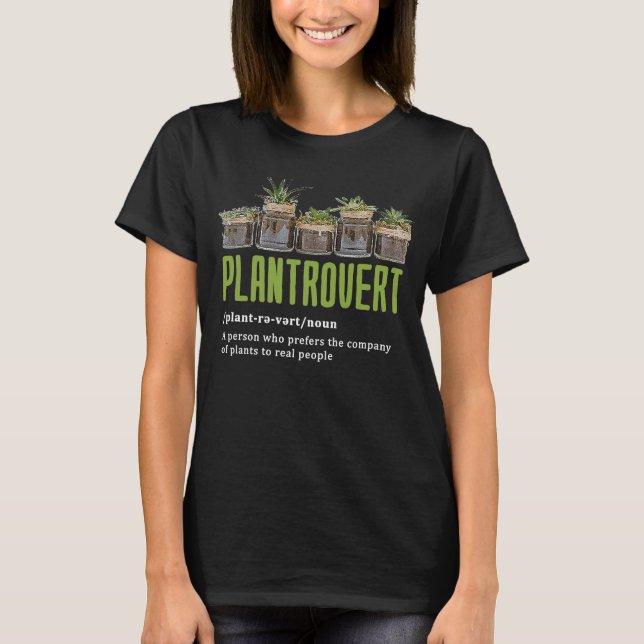 T-shirt Plantrovert Pot Head Succulent Plante Plante Garde (Devant)