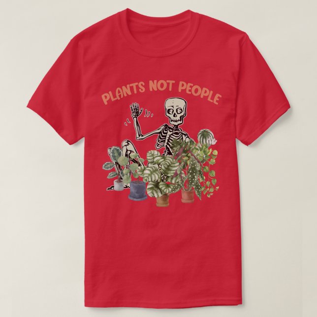 T-shirt Plants Not People Skeleton  (Design devant)