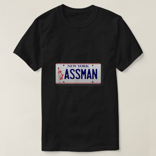 T-shirt Plaque de licence Assman New York Funny1953 (Design devant)