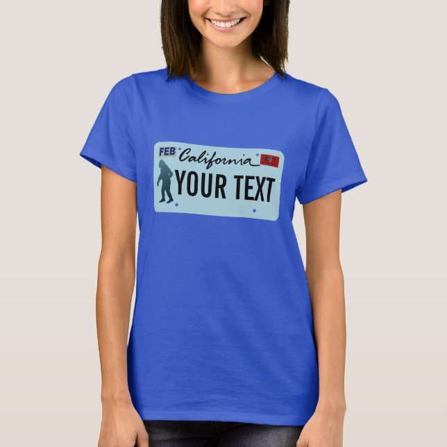T-shirt Plaque de licence California Sasquatch (Devant)
