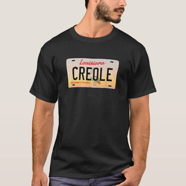 T-shirt Plaque de licence Créole Louisiane (Devant)