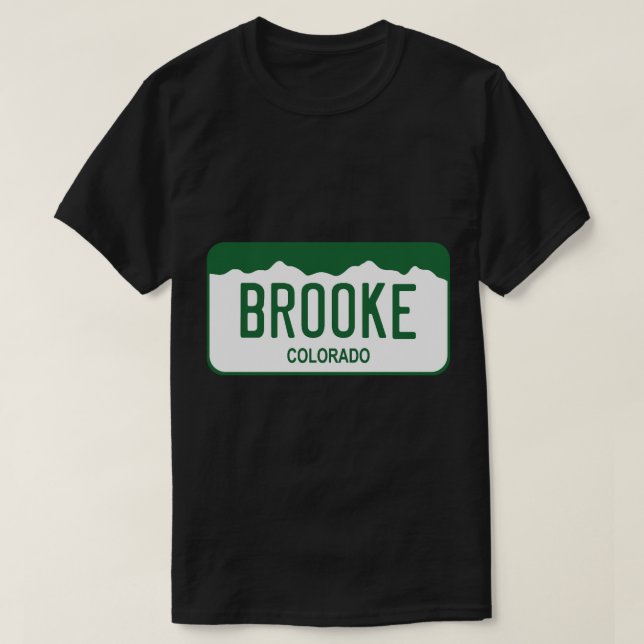T-shirt Plaque de licence du Colorado - Brooke (Design devant)