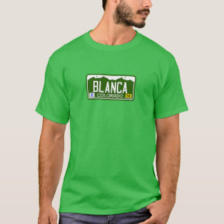 T-shirt Plaque de licence du Colorado Fourteener BLANCA