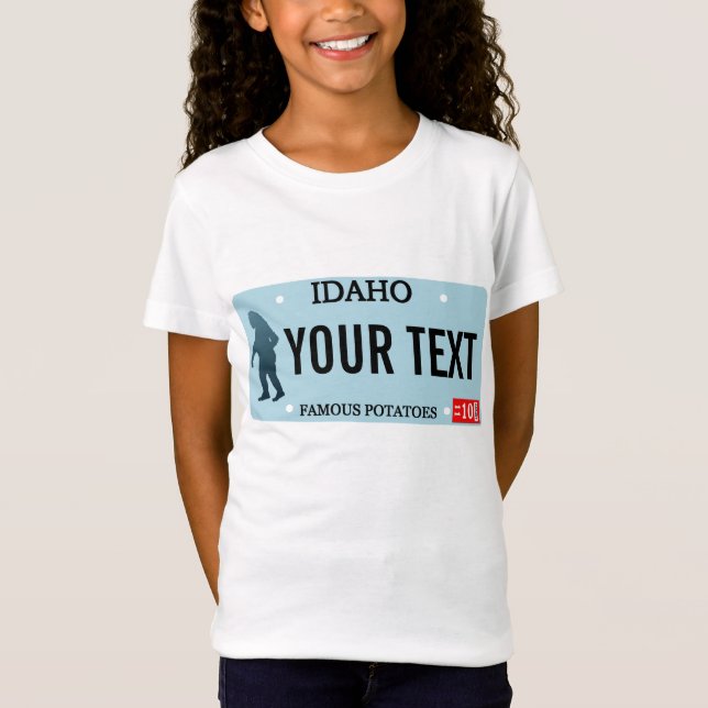 T-Shirt Plaque de licence Idaho Sasquatch (Devant)
