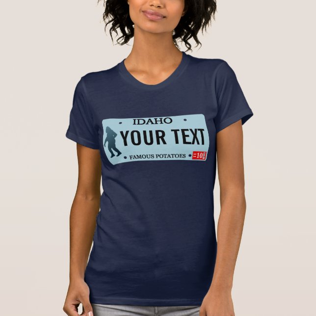 T-shirt Plaque de licence Idaho Sasquatch (Devant)