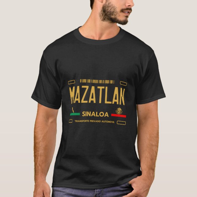 T-shirt Plaque de licence Mazatlan Sinaloa Esthétique Maza (Devant)