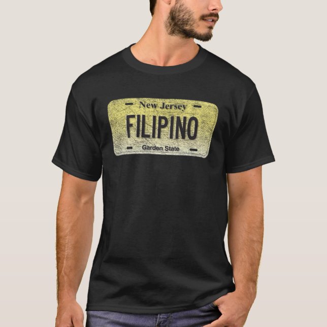 T-shirt Plaque de licence NJ State Vanity FILIPINO (Devant)