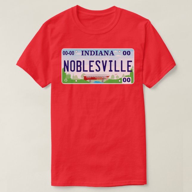 T-shirt Plaque de licence Noblesville Indiana (Design devant)