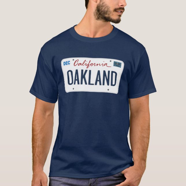 T-shirt Plaque de licence Oakland California T Shirt (Devant)