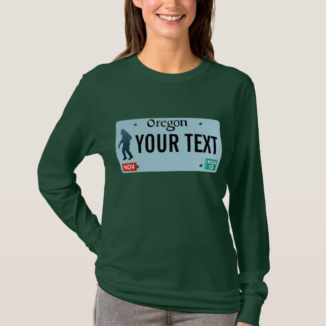 T-shirt Plaque de licence Oregon Sasquatch (Devant)