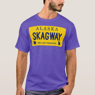 T-shirt Plaque de licence Skagway Alaska Nom de la ville