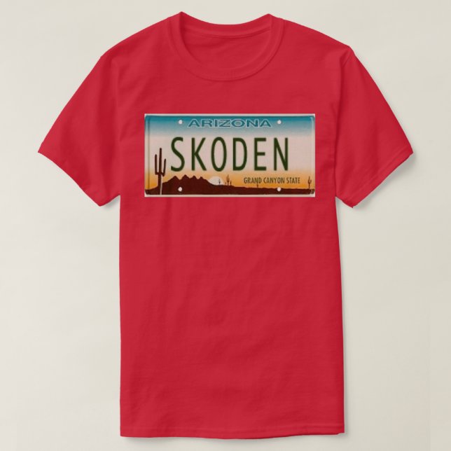 T-shirt Plaque de licence SKODEN ARIZONA  (Design devant)