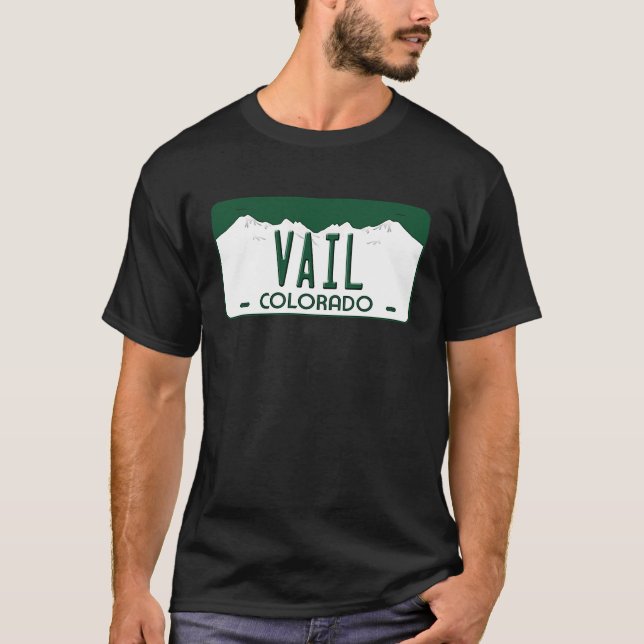 T-shirt Plaque de licence Vail Colorado (Devant)