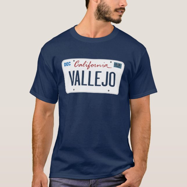 T-shirt Plaque de licence Vallejo California T Shirt (Devant)
