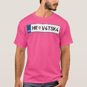 T-shirt Plaque de permis de voiture Croatie Hrvatska