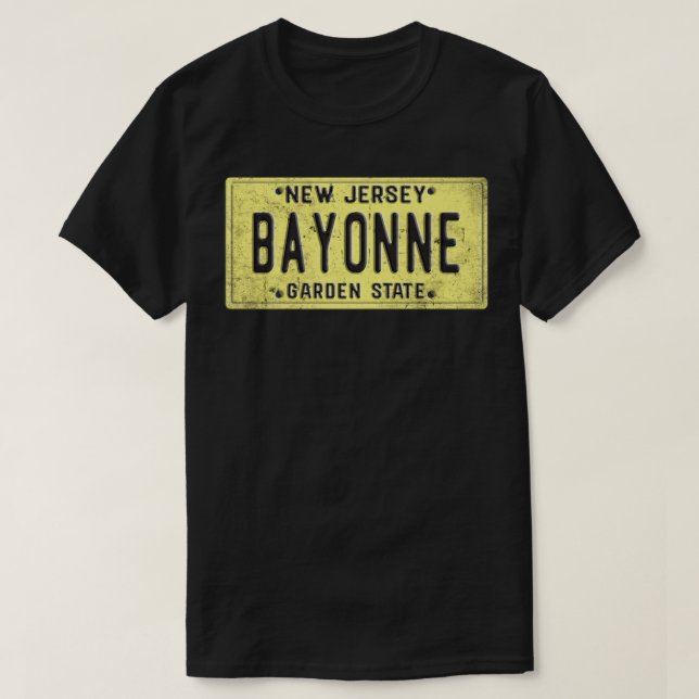 T-shirt Plaque d'immatriculation Bayonne New Jersey NJ Ret (Design devant)