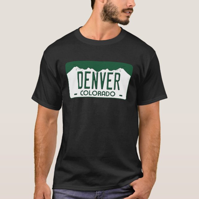 T-shirt Plaque d'immatriculation de Denver Colorado (Devant)